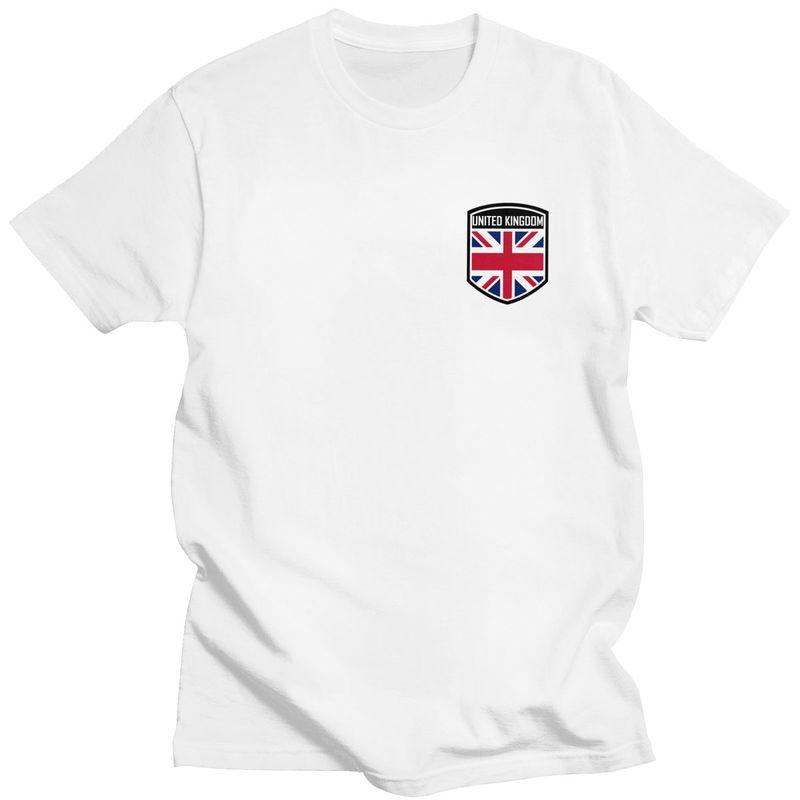 Мужские футболки на заказ с флагом Великобритании UK United Kingdom 100% хлопок Футболки с коротким рукавом Модные футболки