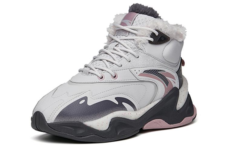 Women's Sneakers Anta Pulse Life Collection Fleece lined High top Sports Casual Shoes Women's Gray