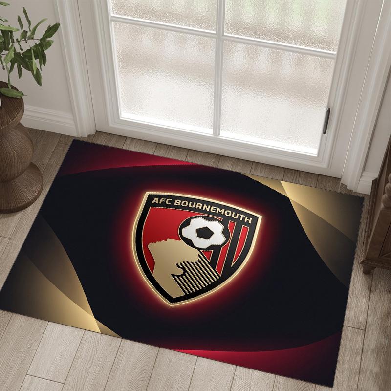Bournemouth Football Design Crystal Velvet Carpet Cozy Non?Slip Printed Rug For Bedroom Living Room Entrance