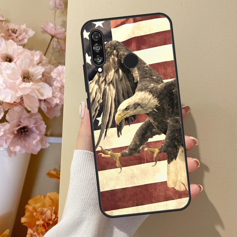 Американский флаг США Орел Для Huawei Nova 10 SE 9 3i 7i 8i 11i 12i Y73 Y90 Y70 Y72 Y61 Y91 P60 Pro P40 P30 Lite Чехол