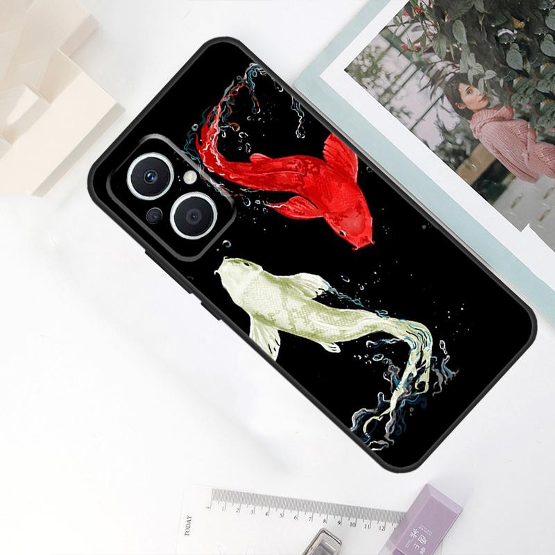 Чехол Ying Yang с рыбками Кои для OPPO Reno 8 7 6 5 4 Lite 10 Pro 11F 4Z 5Z 8T OPPO Find X2 X3 X5 Lite X6 Pro