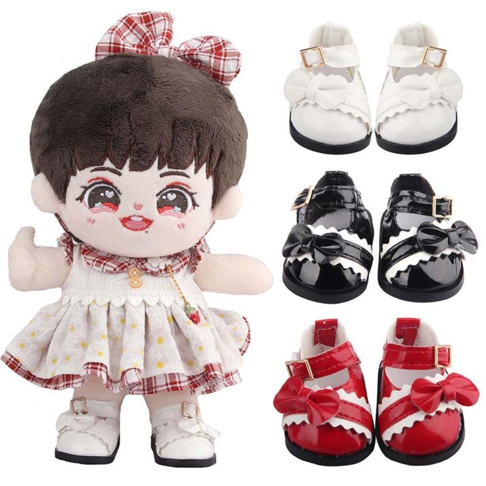 Boots Shoes PU Leather Bow Shoes Doll Shoes Doll Shoes Boots Doll Leather Shoes Clay Dolls