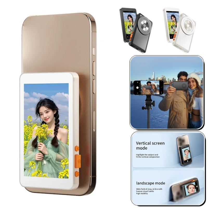 Selfie Monitor Screen with Bluetooth-compatible Remote Control Magnetic Clip Live Screen Sharing Adjustable Brightness Live Stream Selfie Monitor