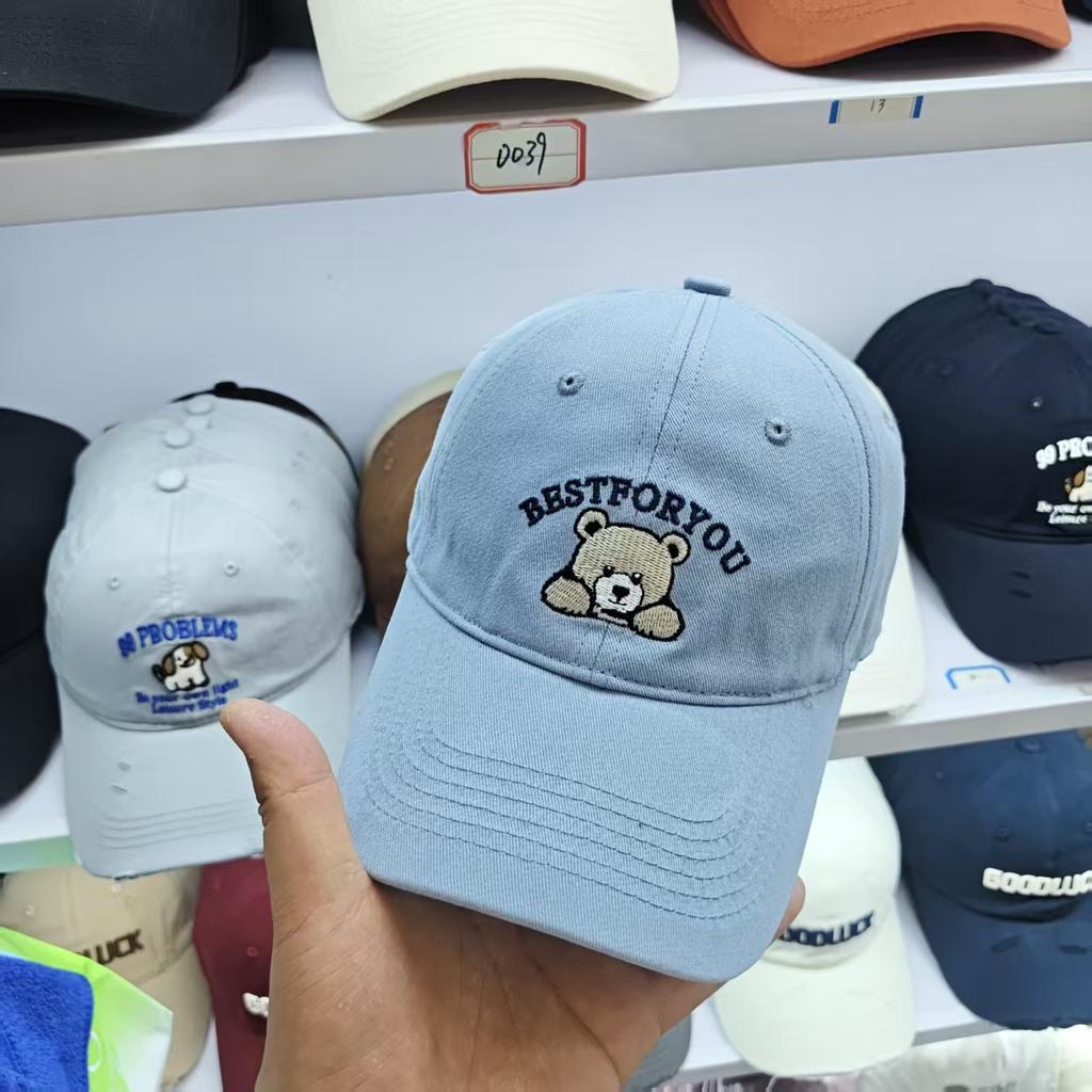 Korean-style embroidered letter baseball cap, sun hat, spring/summer collection, unisex