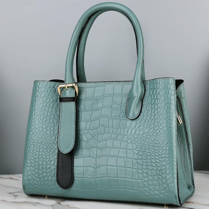 Handbag Light Luxury Genuine Leather Women's Bag Simple Atmosphere Wedding Bag Middle-aged Women's Bag Temperament Mother's Handbag