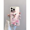 Чехол для телефона с рисунком розового цветка и колибри, подходит для iPhone 17 16 15 14 13 12 11 Pro/Max/Plus, противоударный и защищающий от падений