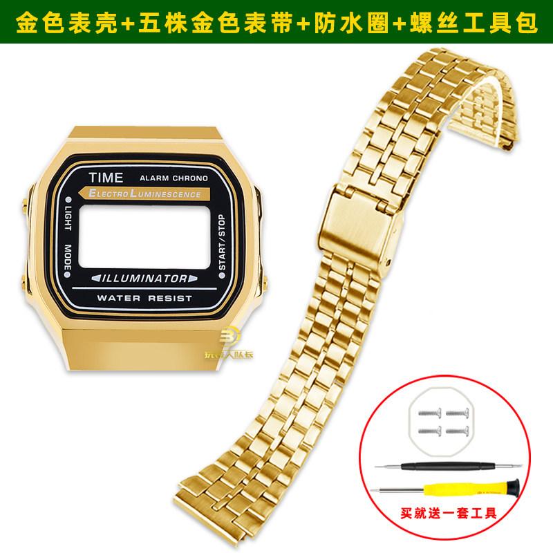 Корпус часов Для Casio электронных часов маленький квадратный A168 Мужские Модифицированный Нержавеющая сталь Часы Минеральное стекло Инструмент винт Корпус