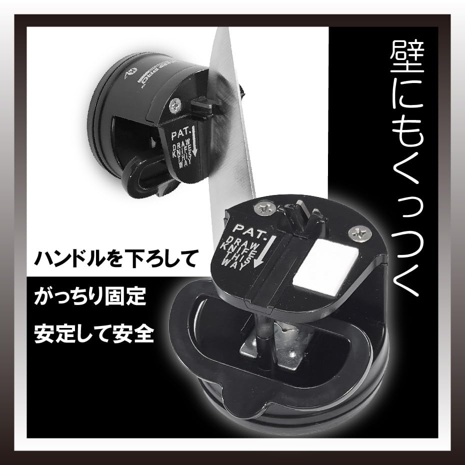 Official KLEVA KLEVA SHARP PRO Alloy Black Manual Knife Sharpener for Knives Quickly Sharpen and Restore Sharpness (Zinc Body) Double-Edged - (Black)