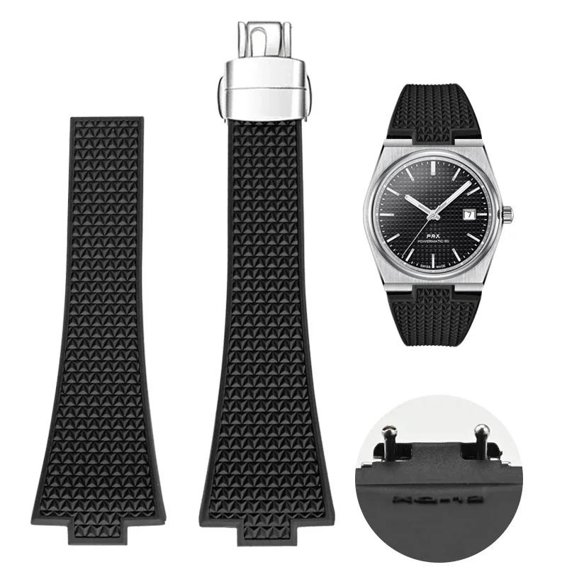 Ремешок для часов с быстрой заменой для серии Tissot PRX 11 мм 12 мм T137.407/T137.410 Super Player Фторкаучук FKM Ремешок Браслет