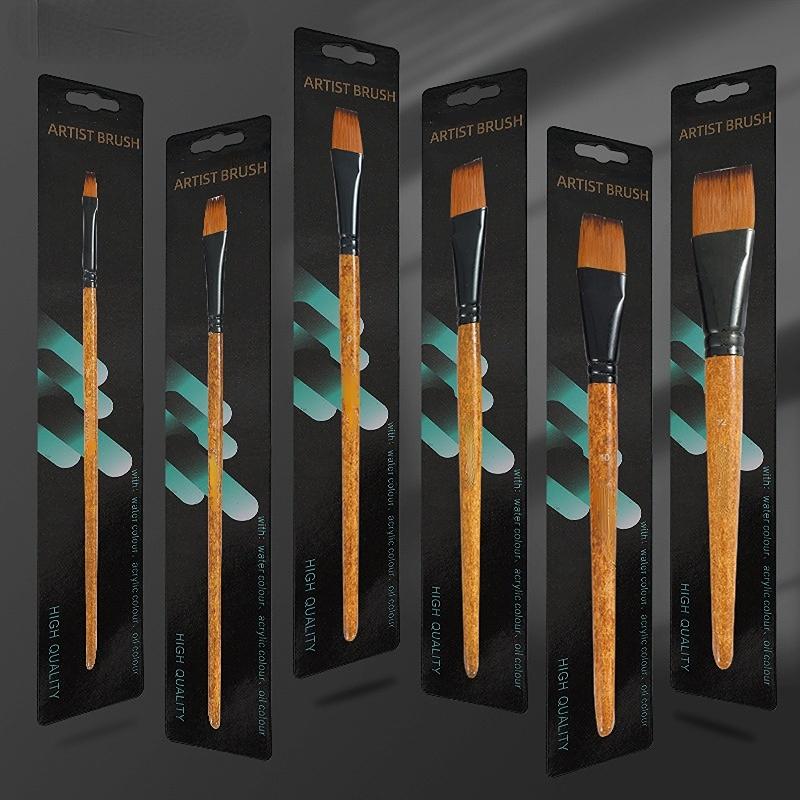 Wood Grain Professional Nylon Paint Brush Oil Watercolor Paint Brushes For Gouache Acrylic Oil Paintbrush Art Painting Supplies