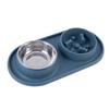 Double Pet Bowls Dual Dog Feeder Bowls Silicone Stainless Steel Cat Food Water Bowls for Small