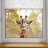 Painted Fun Wearing Glasses Giraffe Glass Window Beautify Decorative Wall Stickers Electrostatic Uv