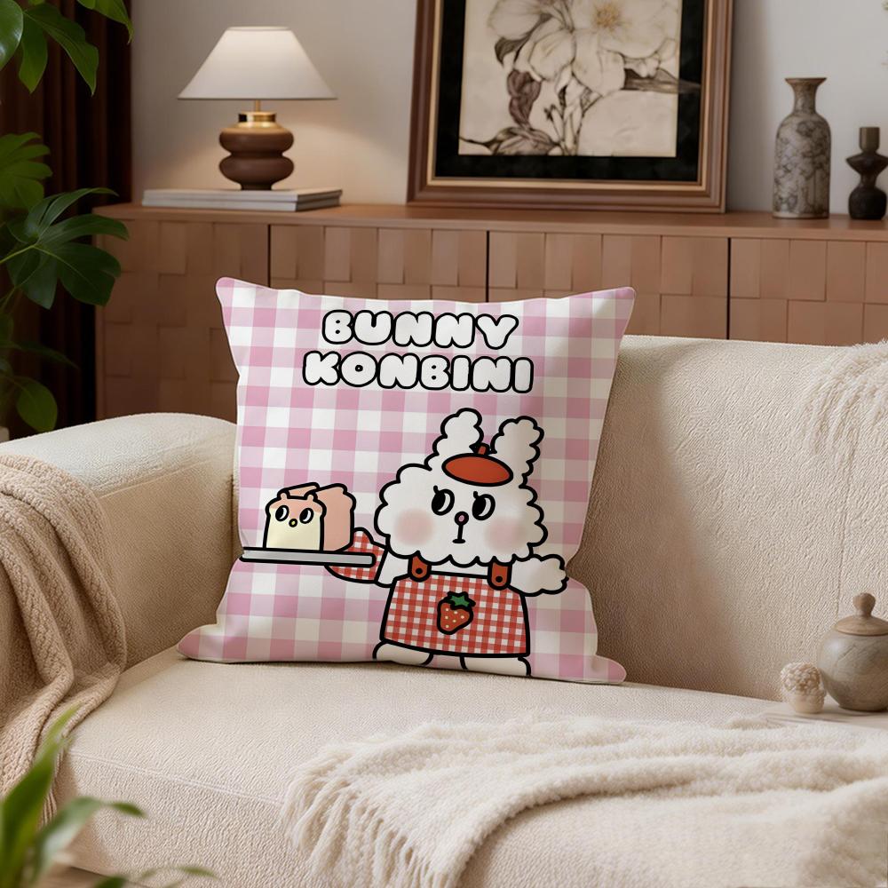Cute Bunni Konbiny Cushion Cover Cushion Cover Set 4Pcs 50x50 45x45 40x40 Pillowcase Decorative Sofa Home Decor