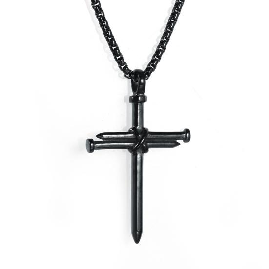 Men Necklace Cross Vintage Accessory Punk Style Men Pendant for Gift