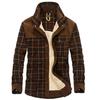 Осень-зима клетчатая вельветовая рубашка мужские повседневные толстые теплые рубашки шерстяные флисовые пальто