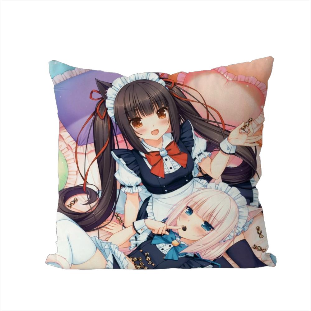 Наволочка NekoPara для Автомобиля Дивана Декоративная Домашняя Двусторонняя Печать Плюшевая Квадратная Подушка-Бросок Чехол