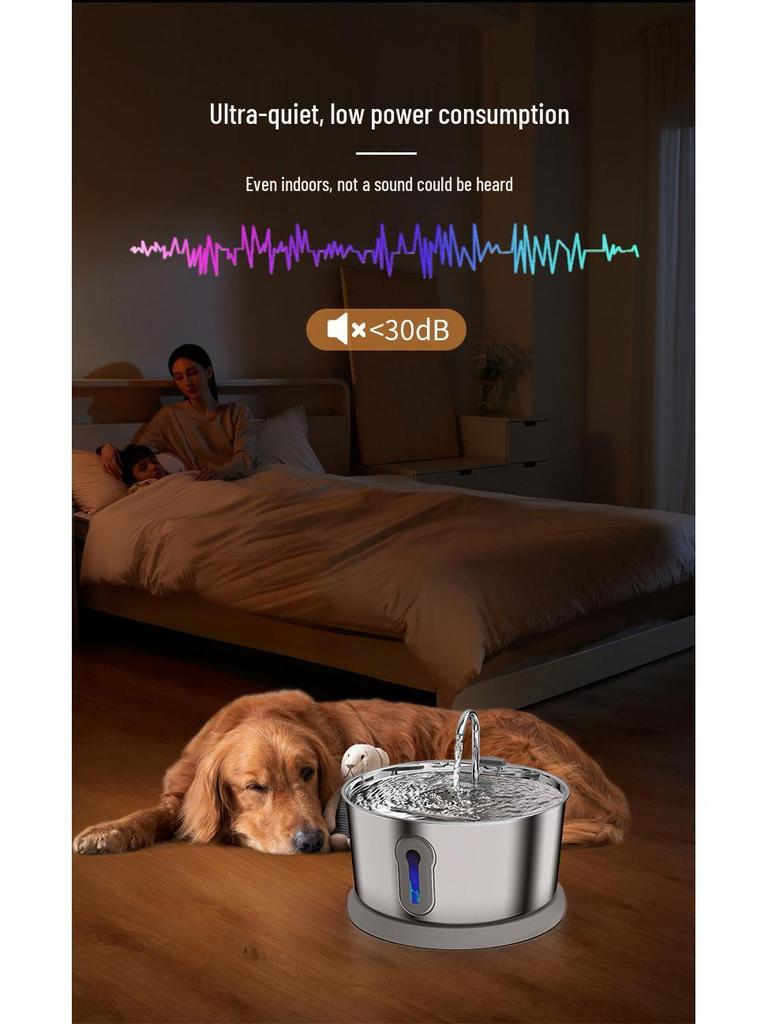 Stainless Steel Smart Pet Water Fountain - Automatic Cat Drinker