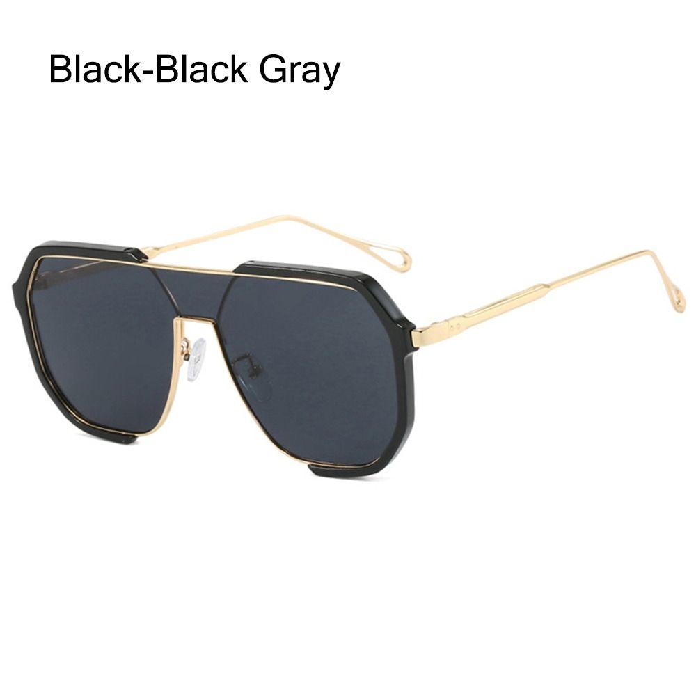 Oversized Goggle One Piece Sun Glasses for Women & Men Punk Sunglasses Advanced Sense Polygonal Large Frame Steampunk Eyewear