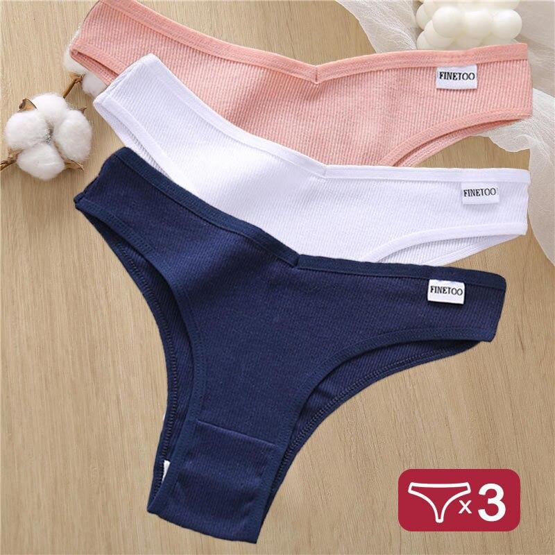 3PCS/Set Cotton Lingerie Panties Sexy Underwear Women Briefs Tangas Female Underpants Pantys Thong Panties Bikini Solid 6 Color