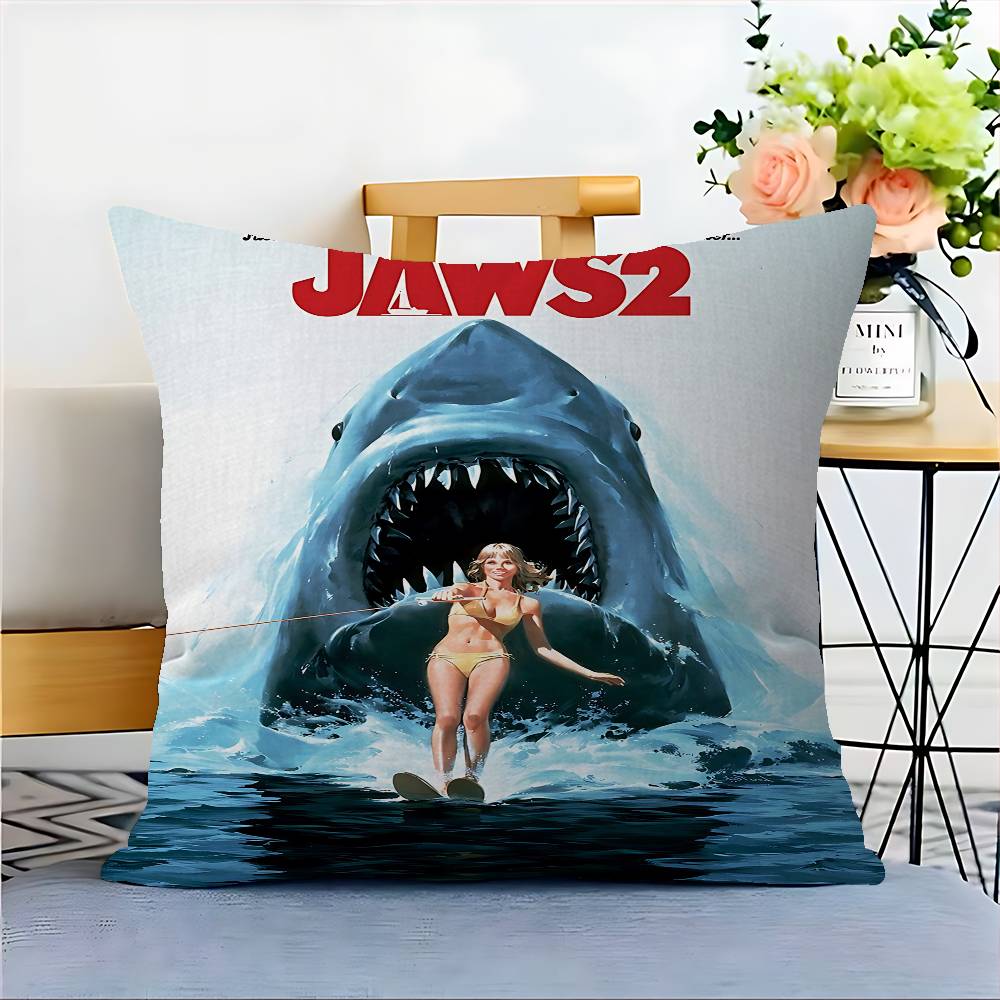 J-JAWS Movie Cushion Cover Inches Farmhouse Decor Home Throw Pillow Covers For Couch Decorations
