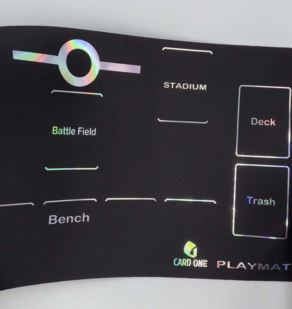 Игровой коврик для карточной игры Резиновый коврик с голографической фольгой Резиновый игровой коврик 30x60 см Половинный размер [CARD ONE] Нескользящий