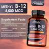 Vitamin B12 capsules, 5000 mcg per serving, promote energy metabolism and support a healthy nervous system, 120 capsules.