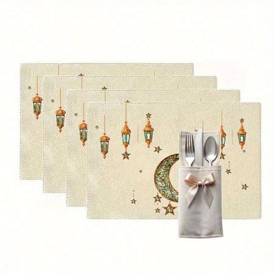 1 шт. Хлопково-льняная салфетка на стол, Кухонное украшение, Клетчатый принт, Термостойкая и водонепроницаемая подставка для посуды