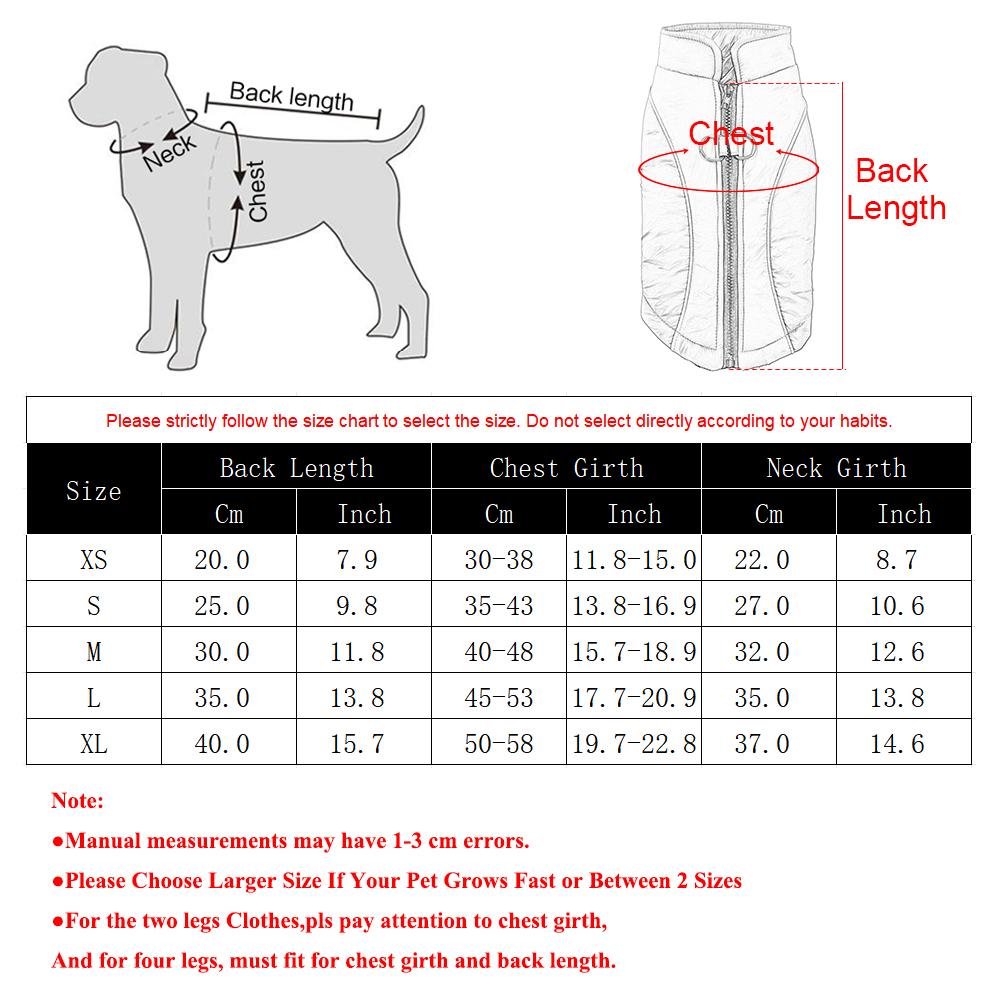 Windproof Warm Dog Jacket For Small Medium Dogs Winter Waterproof With D-ring With Zipper Puppy Clothes Yorkshire Pet Costume