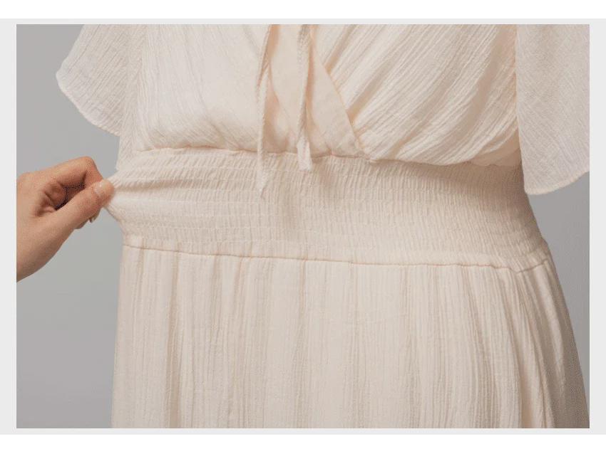 Новое женское шифоновое платье с V-образным вырезом и кружевом на весну и лето