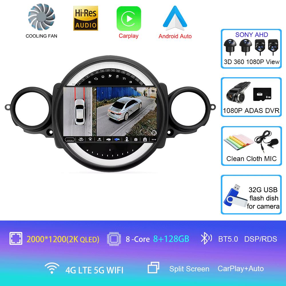 Car Radio Android 14 For BMW Mini Cooper R56 R60 R51 2006 - 2015 GPS Carplay Navigation Stereo Auto DSP BT DVD Multimedia Player