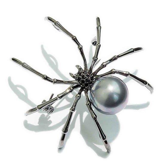 T&T Fashion Women Rhinestone Faux Pearl Spider Brooch Pin Corsage Lapel Jewelry Gift