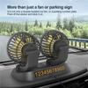 Portable 12V Dual Head Car Cooling Fan, 360° Rotating, with Temperature Display
