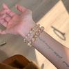Ретро ледяные прозрачные круглые бусины белый хрусталь браслет из бусин матовый инкрустация бриллиантовая звезда браслет винтажные банкетные украшения подарок