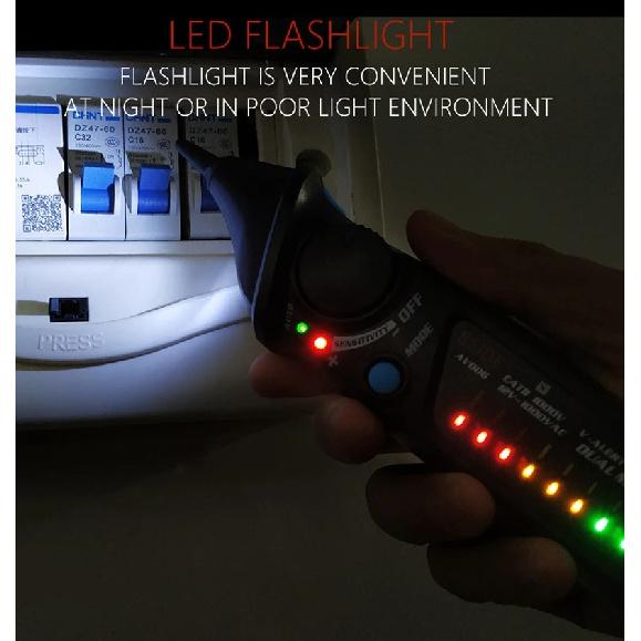 BSIDE Non-Contact Voltage Detector Tester Indicator Profession Smart Test Pencil Live/phase Wire Breakpoint NCV Continuity Meter