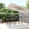 VidaXL Bar Table and Black Glass Top 180x70x110 Cm Poly Rattan 362591