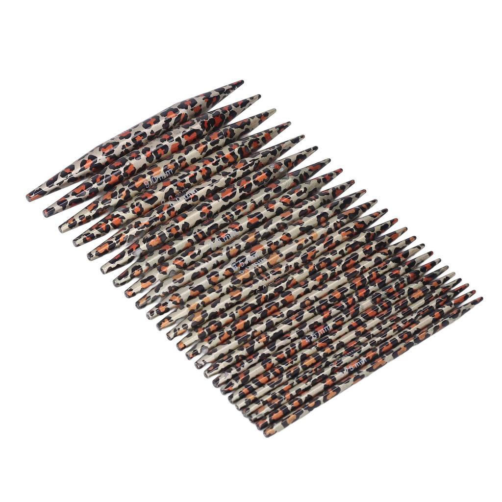 Набор спиц для вязания Съемные круговые спицы с леопардовым принтом Кнопки для вязания свитера