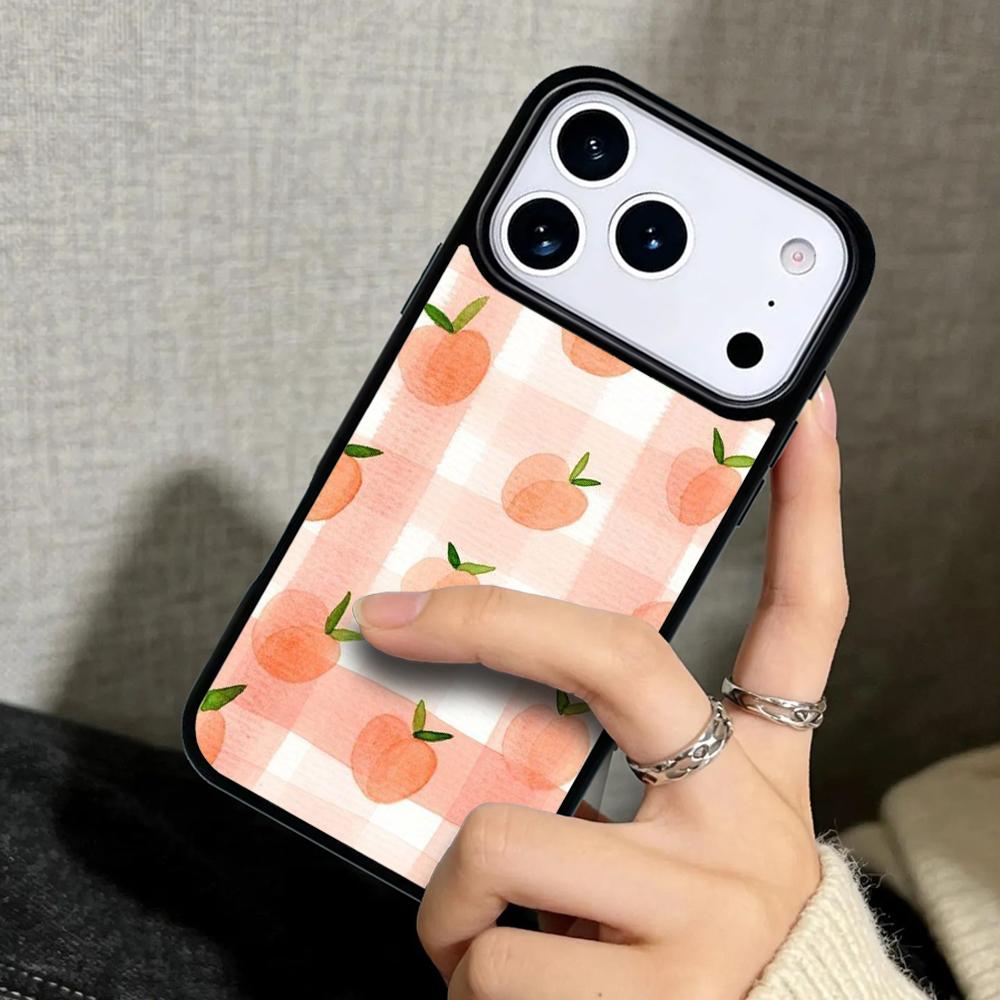 Чехол Case для iPhone 17 Air 16 Pro Max 15 Plus 11 13 Mini 14 12 Задняя крышка телефона Розовый Персик Эстетика