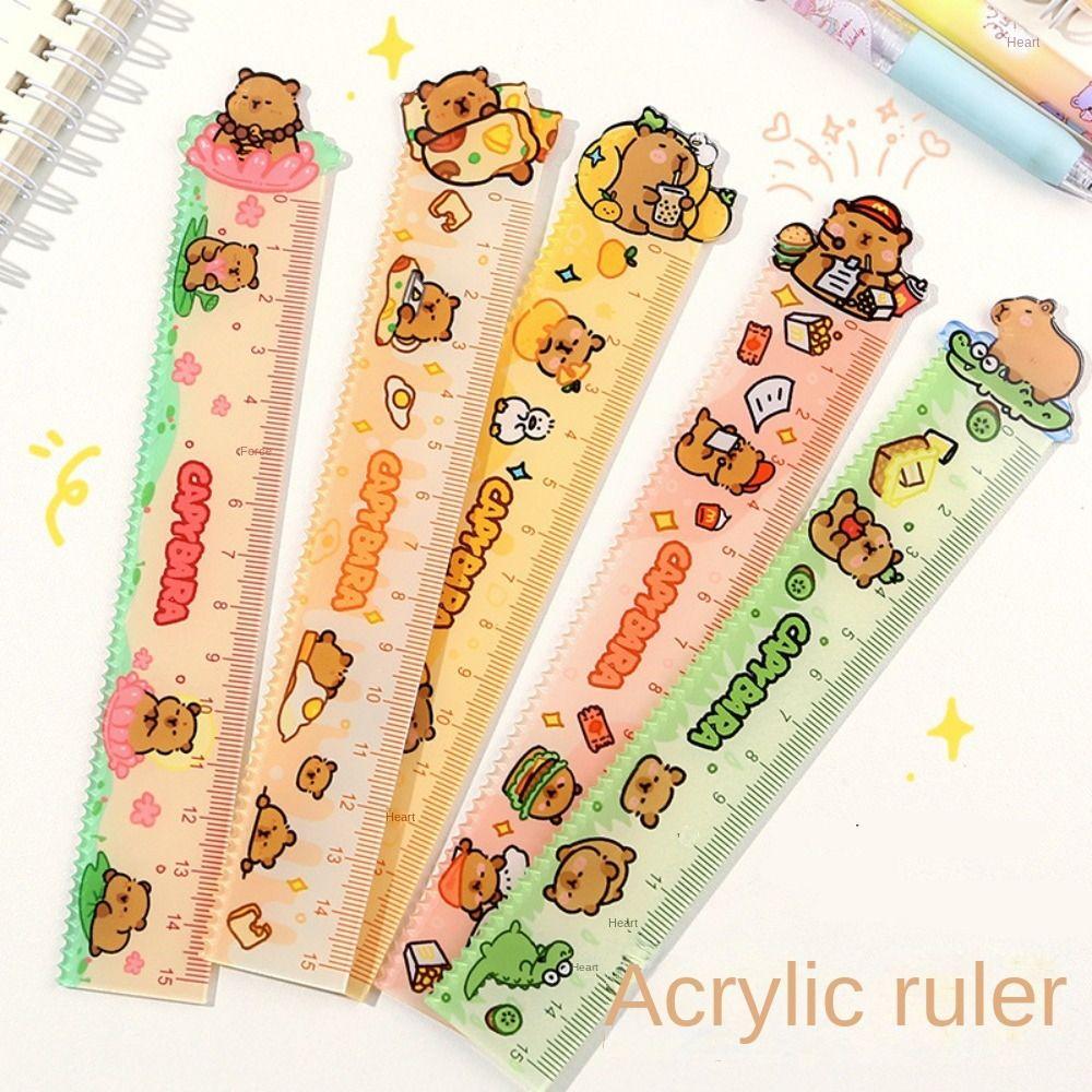 Acrylic Drawing Tools School Office Supplies Straight Ruler New Capybara Ruler