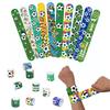 10 Pcs Football Match Slap Bands Colorful Soccer Wristbands for Kids Boys Girls Soccer Theme Party
