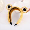 Knitted Animal for Frog Headwear Cartoon Big Eyes Hairband Cute Photo Props Fancy Dress Halloween Cosplay Accessories