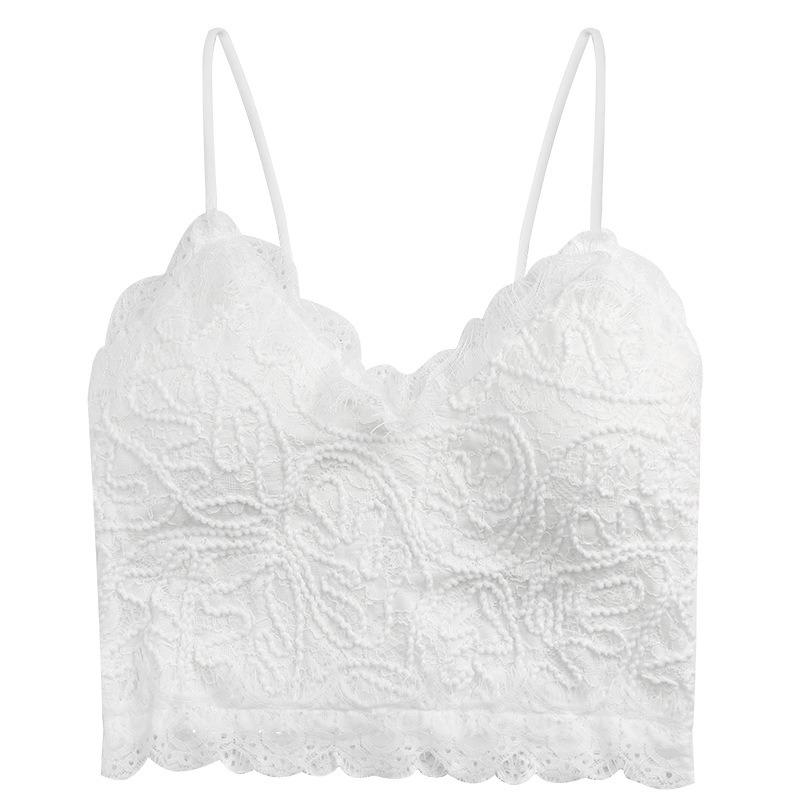 French Lace Sling Vest Women's Inner Summer Design Sense Text Outer Tube Top