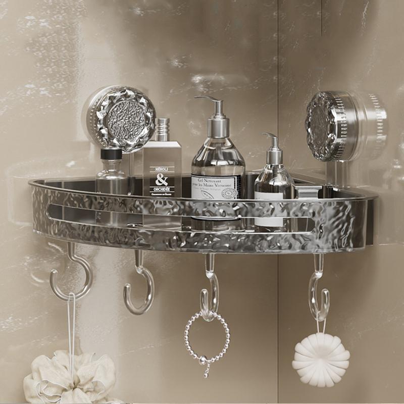 Угловая полка для хранения в ванной комнате Настенная полка Полка для хранения шампуня Держатель для косметики Органайзер без перфоратора Аксессуары для ванной комнаты