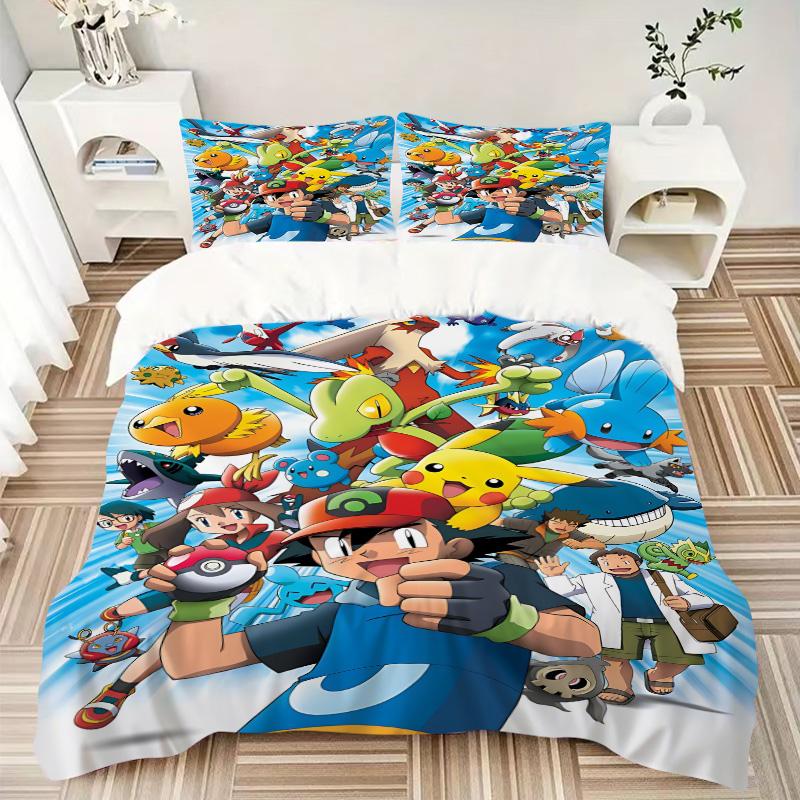 Pokmon Adventure Begins Print 3Pcs Bedding Setduvet Cover With 2 Bedropillowcase Home Birthday Gift