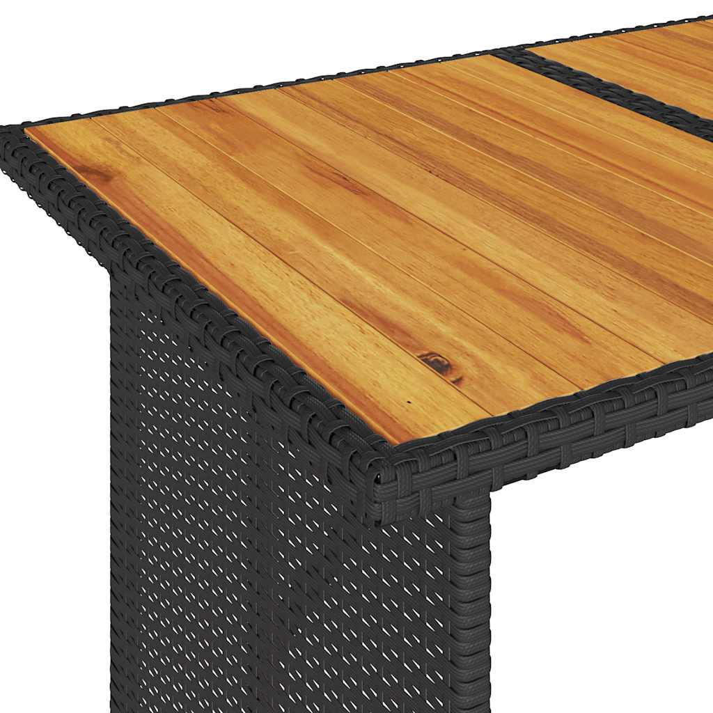2 Piece Outdoor Dining Set with Cushions Black Poly Rattan