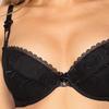 Women's Satin Lace Push-Up Bra with Embroidery and Black Pads Women's Satin Lace Push-Up Bra with Embroidery and Black Pads