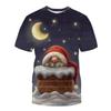 Funny Santa Claus Short Sleeve T-shirts Men Fashion 3D Print Celebrate The Holidays T-shirt Interesting Christmas Gift