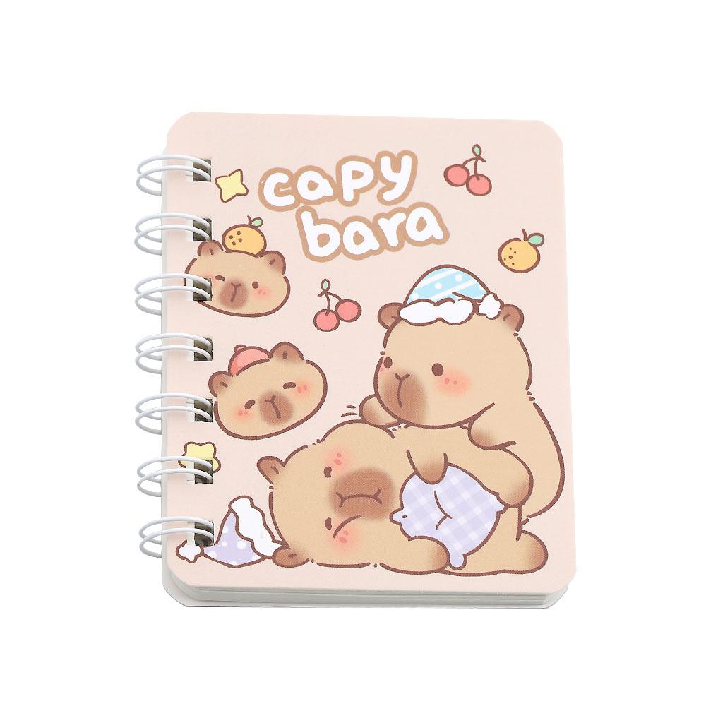 1 шт. Милая Капибара A7 спиральный творческий блокнот мультфильм канцелярские принадлежности школьный дневник мини-блокнот книга