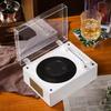 Retro Portable Music Player with Speaker, Bluetooth-compatible Desktop Player with Remote Control for Home, Support USB/Type-C
