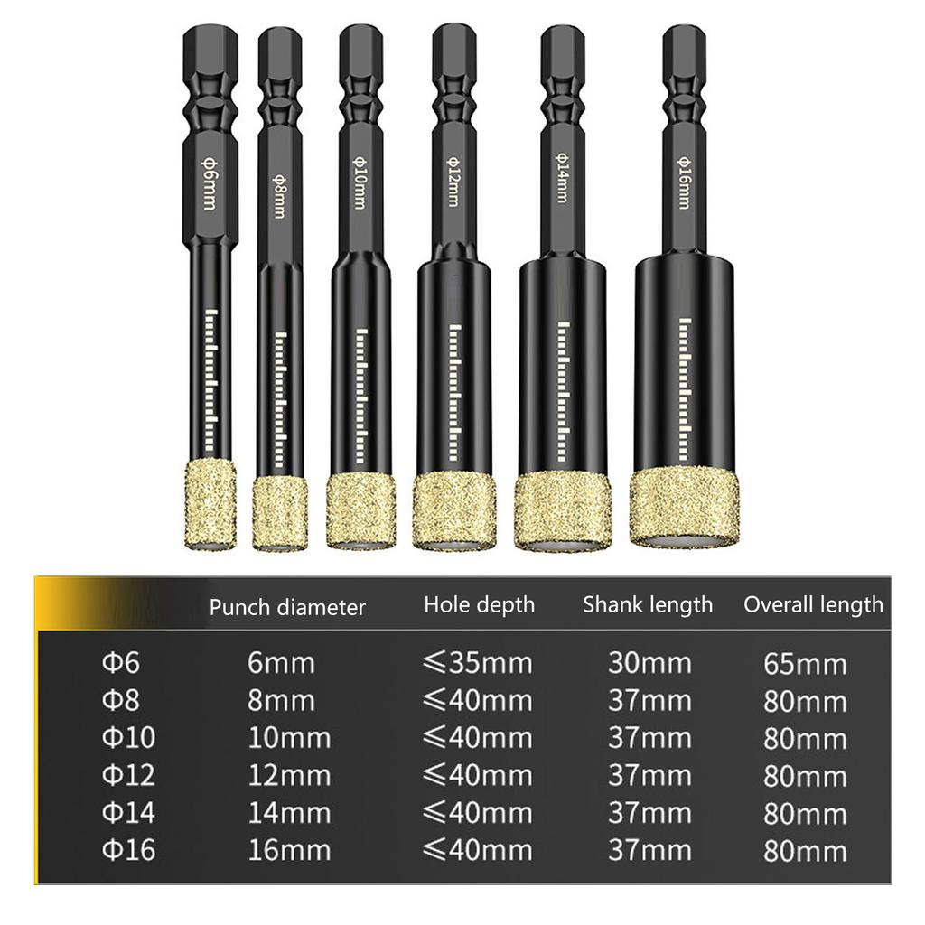 Ceramic Tile Hole Tools Dry Diamond Core Drill Bit Diamond Coated Tile Drill for Experience Professional Drilling