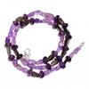 Natural Amethyst Smoky Quartz Gemstone Smooth Beads Necklace 17" UB-4554 UB-4554